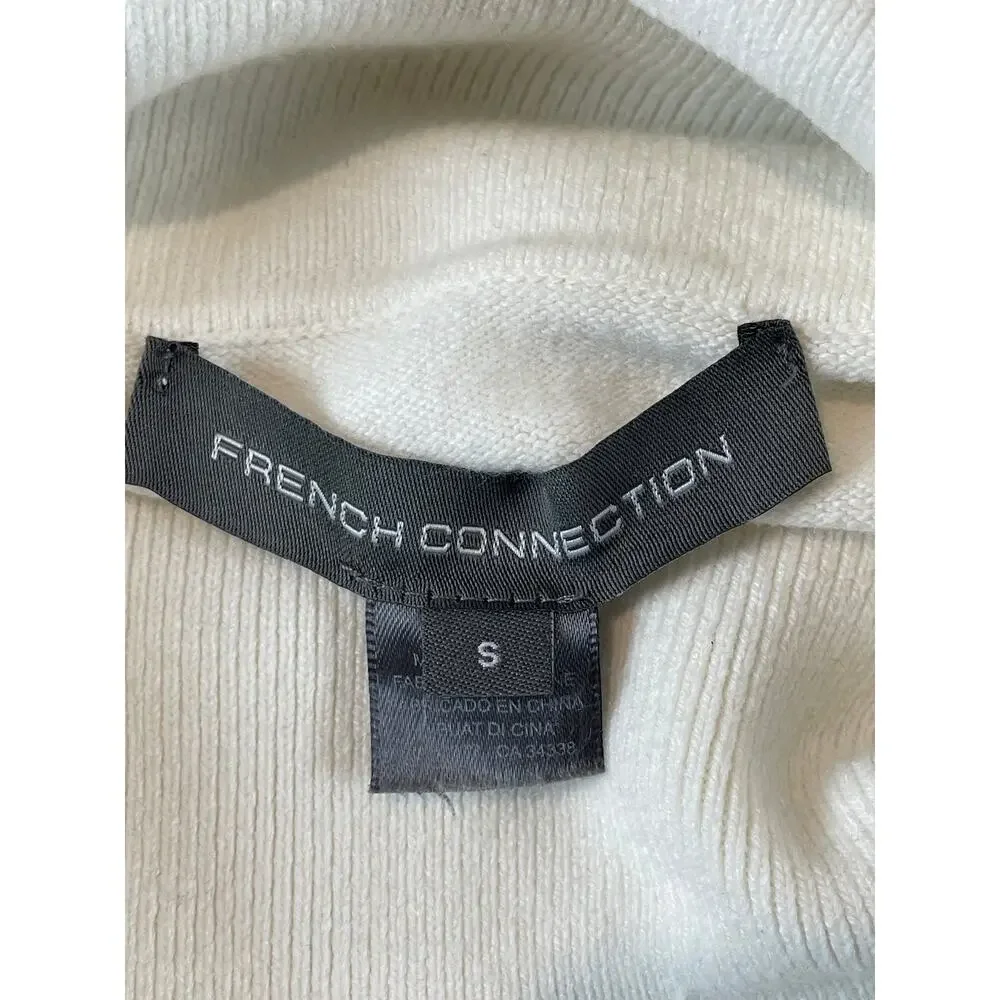 French Connection Cream Cowl Neck Knit Sweater Casual Size S